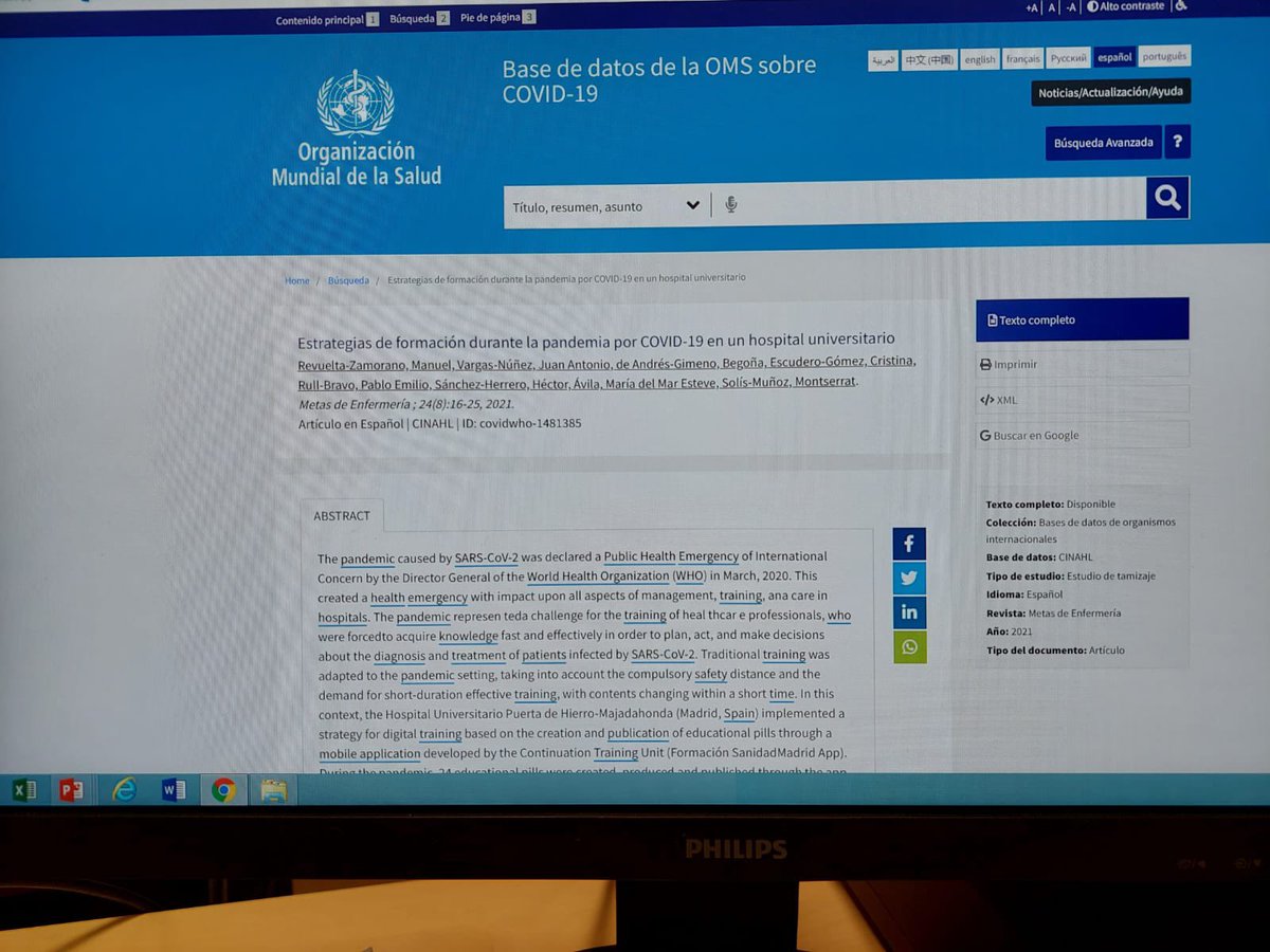 Amanecer con esto es de otro planeta #gracias <a href="/FormacionHUPHM/">Formación Puerta de Hierro</a> Manuel Revuelta <a href="/montsolis282/">Montserrat Solís</a> <a href="/HecSanH/">Héctor Sánchez</a> Pablo Rull, <a href="/opsoms/">OPS/OMS</a> Enhorabuena!!! Sois un equipo ejemplar! <a href="/elfo129/">Almudena Santano Magariño</a> #somospuertadehierro