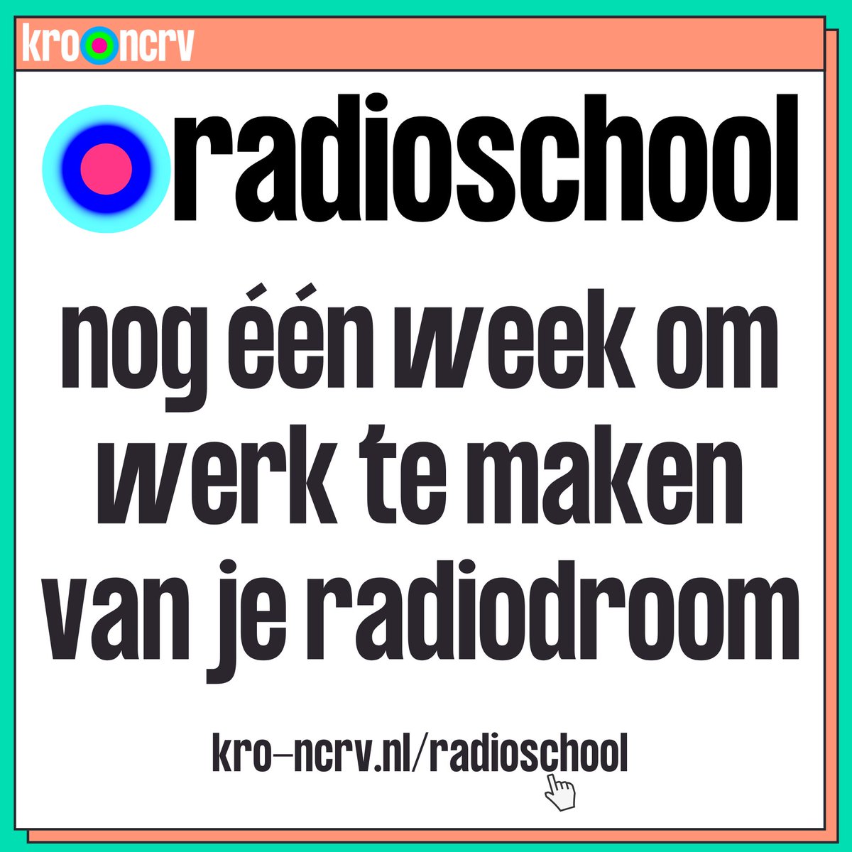 Je hebt nog één week de tijd om je aan te melden voor de <a href="/KroNcrv/">KRO-NCRV</a> Radioschool! kro-ncrv.nl/radioschool