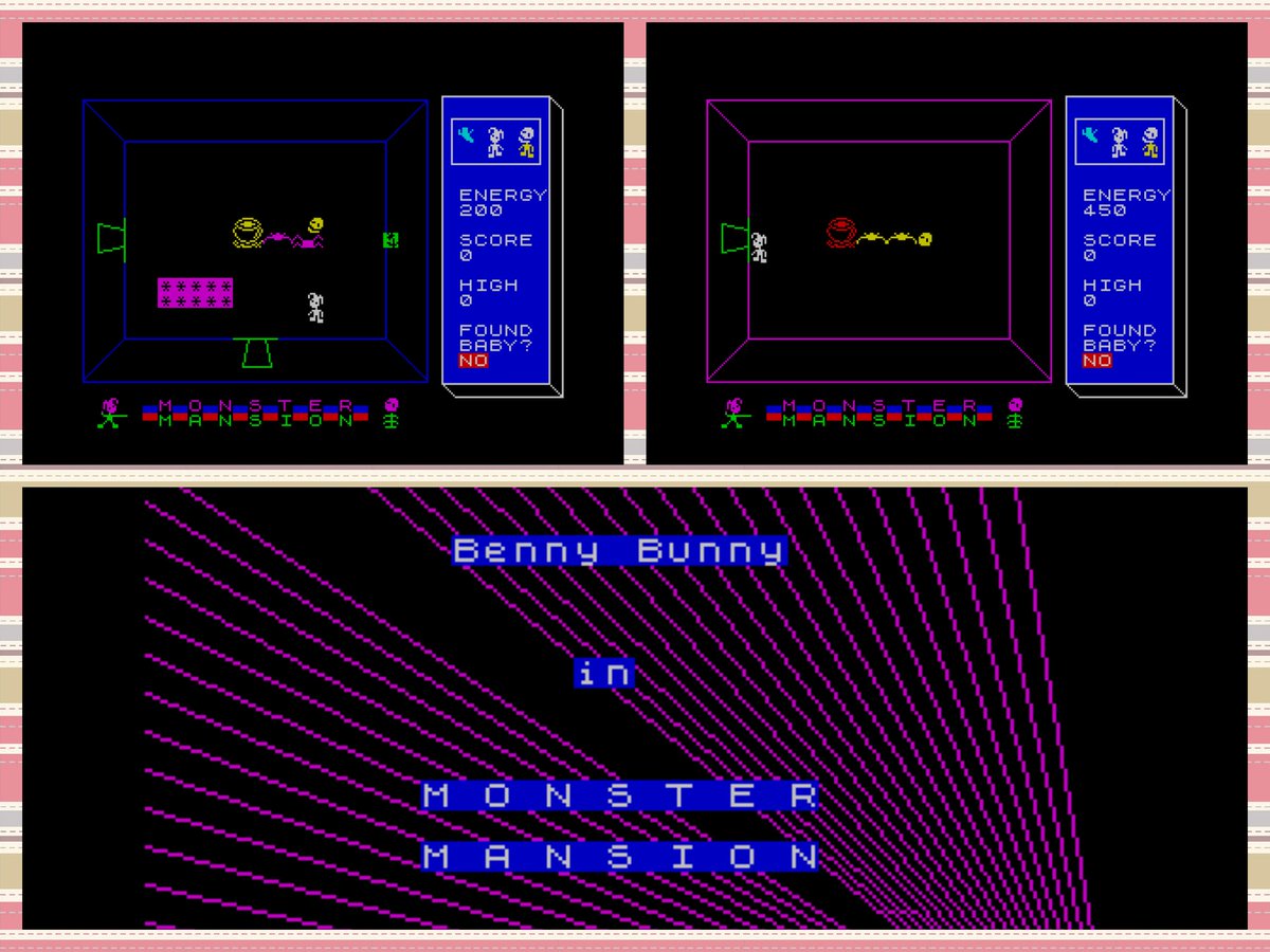 OldSchoolBooks1's tweet photo. Today's scary #retrogaming on the #ZXSpectrum #BennyBunny in Monster Mansion, which according to my notes, was a #typein, but it's pretty advanced for a type-in. There's something a little AticAtac about these rooms; very slow, but, hey, it was a type-in! https://t.co/LCYOAfj5WI