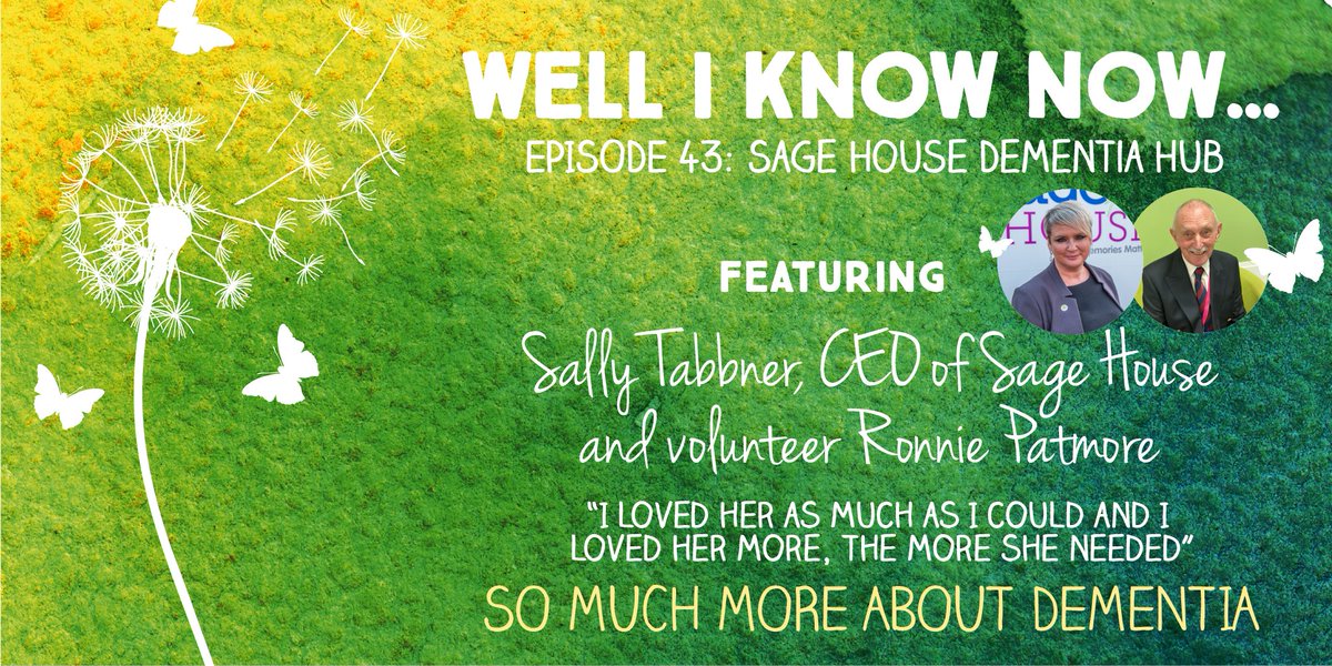 Up this week on #WellIKnowNow, a CEO who really "gets it" &amp; a volunteer who will melt your heart. Meet Sally &amp; Ronnie as they talk to me about #SageHouse, a groundbreaking #dementia hub in W #Sussex
podcasts.apple.com/gb/podcast/wel…