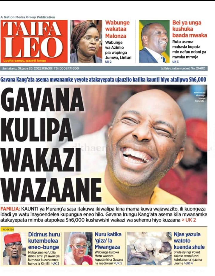 BazengaaKE's tweet photo. Welcome to Kenya. Murang'a gavana kulipa wakazi wazaane. If @osoroKE & @MrRightke impregnates Kikuyu ladies, @HonKangata pays Kshs 6000. #SuperSenator to #SuperGovernor?
Does Governor Irungu Kang'ata have plans to prevent those children from joining crime and terrorism? @tv47ke https://t.co/270c8lGdcO
