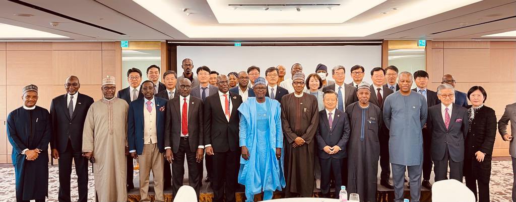 MKKyari's tweet photo. Privileged to be at the engagements of Mr President with the Korean bussiness community in Seoul. Improved fiscal competitiveness, regulatory stability and increased opportunities in the energy sector highlighted by Mr President. https://t.co/gKsRSu1q1R