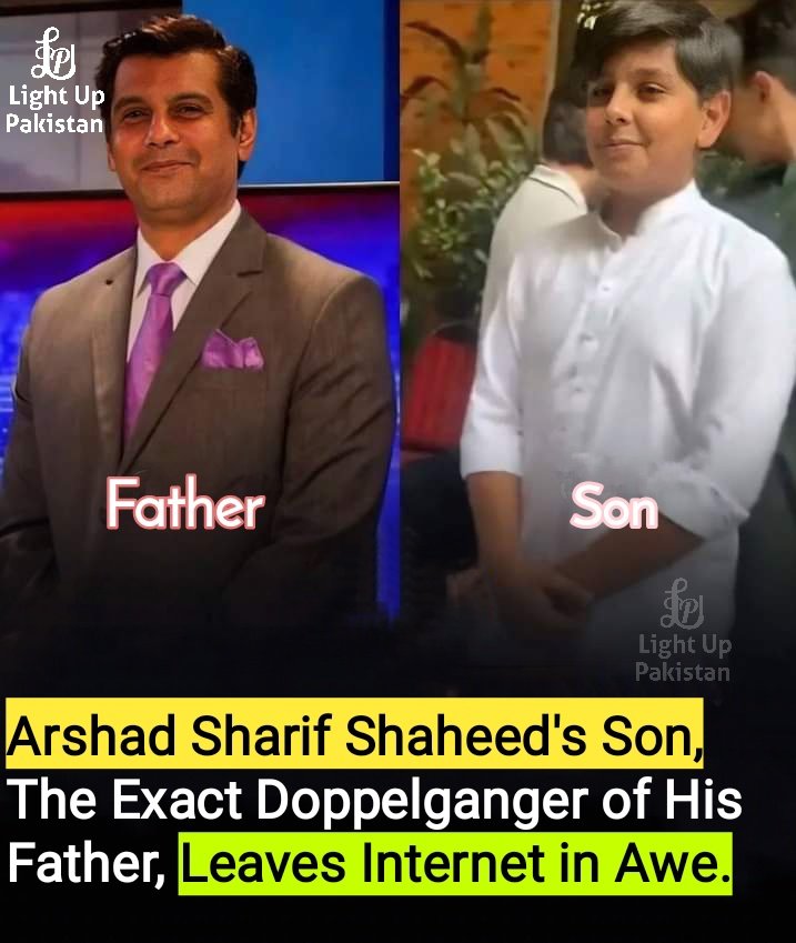 Samarjaveed1's tweet photo. Arshad Sharif Shaheed's Son, The Exact Doppelganger of His Father, Leaves Internet in Awe.

#ArshadSharifShaheed #bajwa_traitor CAUGHT ON TAPE #PSL8 Apology Rejected https://t.co/DxfJiBVpAh