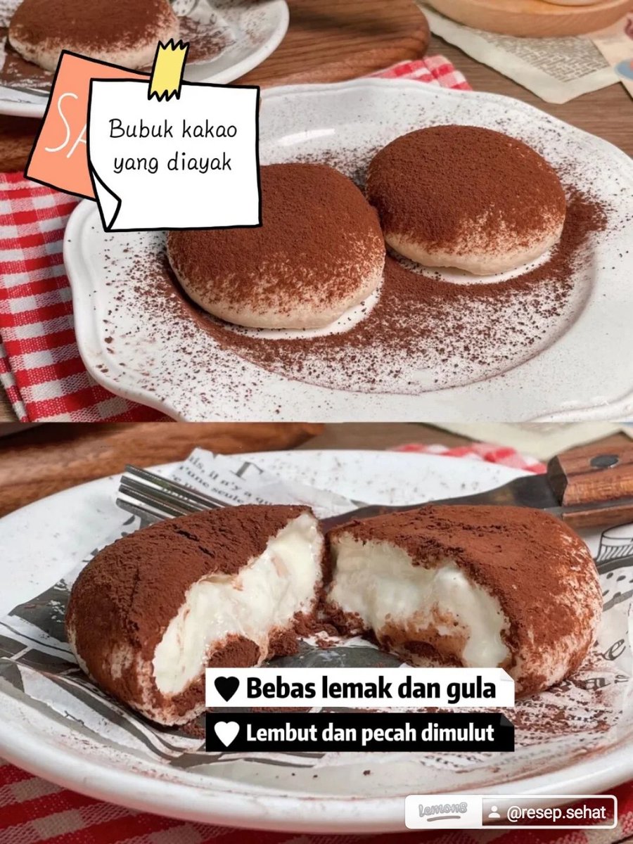 resepsehat_'s tweet photo. 🍰😍TIRAMISU RENDAH LEMAK😍🍰
Tiramisu 0 karbohidrat 56 kalori😍👆🏻
Kulitnya lembut dan kenyal🍫 sangat enak✌🏻
Versi bebas minyak, bebas gula, pengurang lemak, rendah kalori, ketogenik, nol karbohidrat✔️😎✋🏻
-A Thread
#fatrecipeshare #Rendahgula #Tutorialdessert #Dessert https://t.co/ECGifj5gDR
