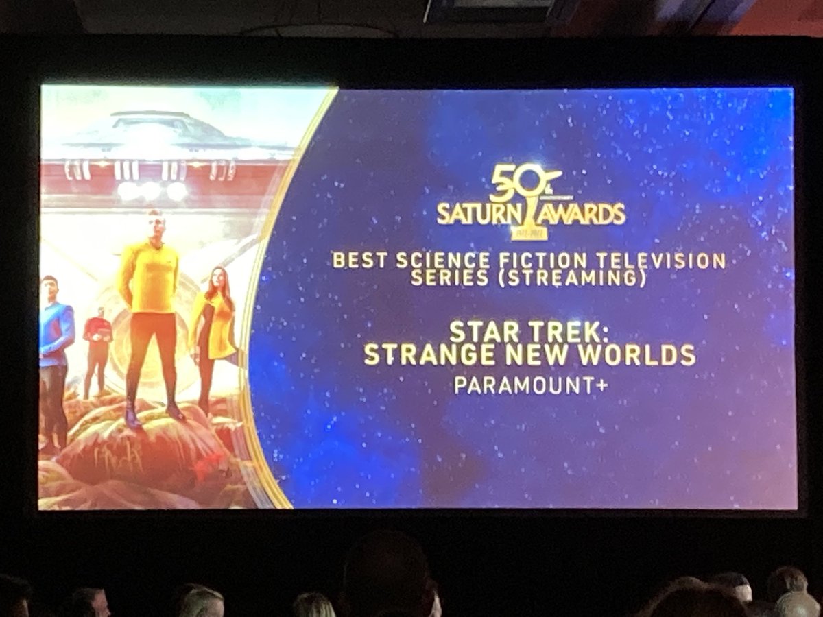SaturnAwards's tweet photo. Congrats to #SaturnAwards Best Science Fiction Series (Streaming) –
@StarTrek: #StrangeNewWorlds https://t.co/bVkzZ8KDDz