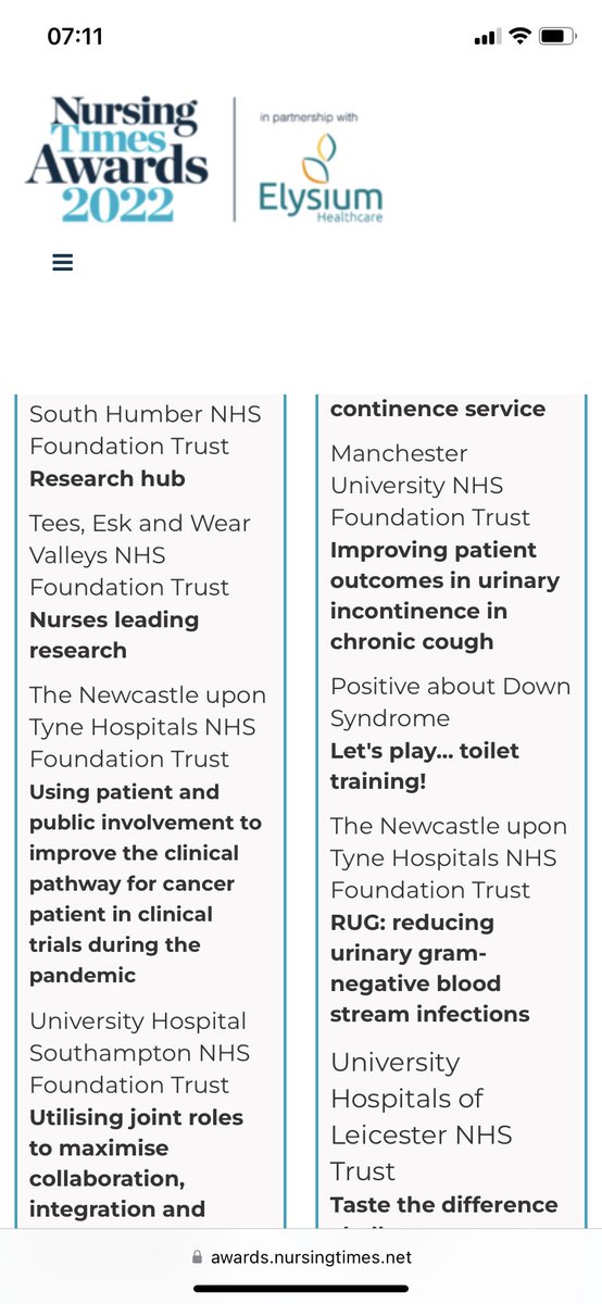 SarahHe46464469's tweet photo. Excited to be attending this event  tonight and up for 3 awards. What ever the outcome I am proud and honoured to represent @MFTnhs promoting positive outcomes and trailblazing ways in chronic cough @MancRespDoc @NursingTimes @NursingTimesNT_Awards @himynameisjaneg @shivlil https://t.co/bRr5rGI3VP