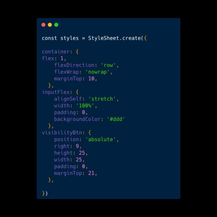 CodeflareTech's tweet photo. Toggle password visibility in React Native.
#codeflare #javascript
#tech #reactnative https://t.co/FaYNWH6hXY