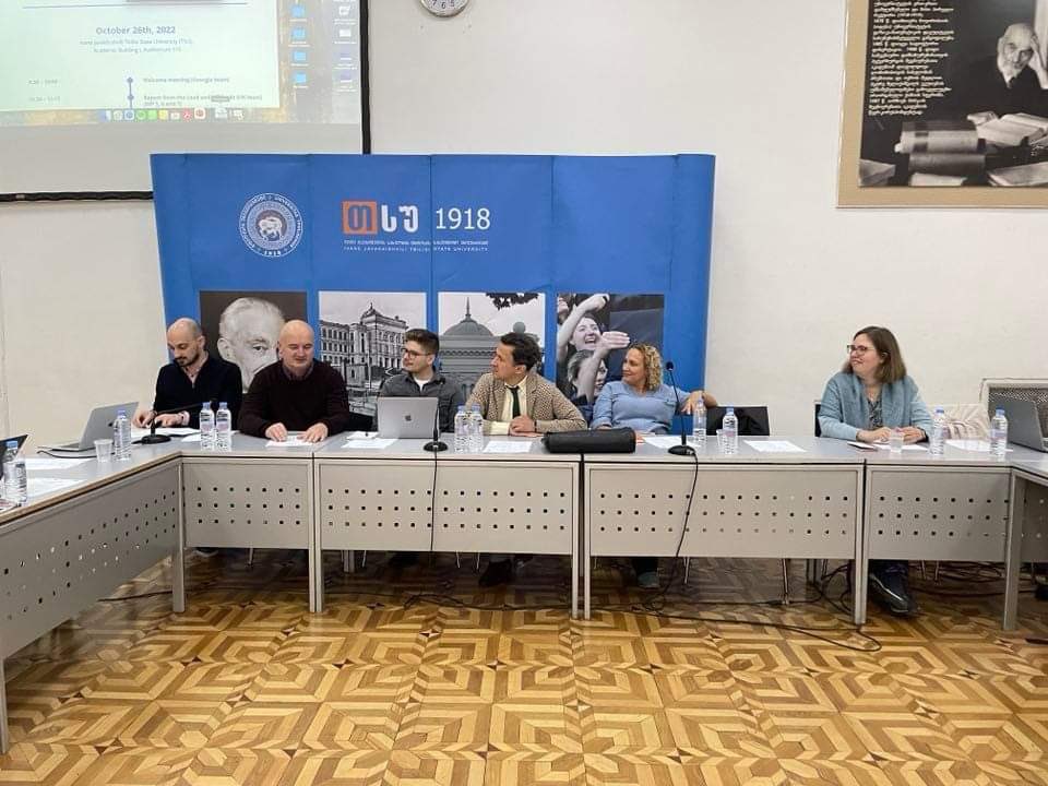 DRadProject's tweet photo. 📌 Tbilisi #DRad Meeting has started 🇬🇪Project partners are visiting #Georgia @GIP_ge to discuss the progress of the project, upcoming events & report packages #UK @HEPPsinki @epalonen @ozgeozdu @RomanZinigrad @BilginDikici @k_kakachia @B_Lebanidze @HorizonEU #welcomeremarks https://t.co/lxDRjzqTTv