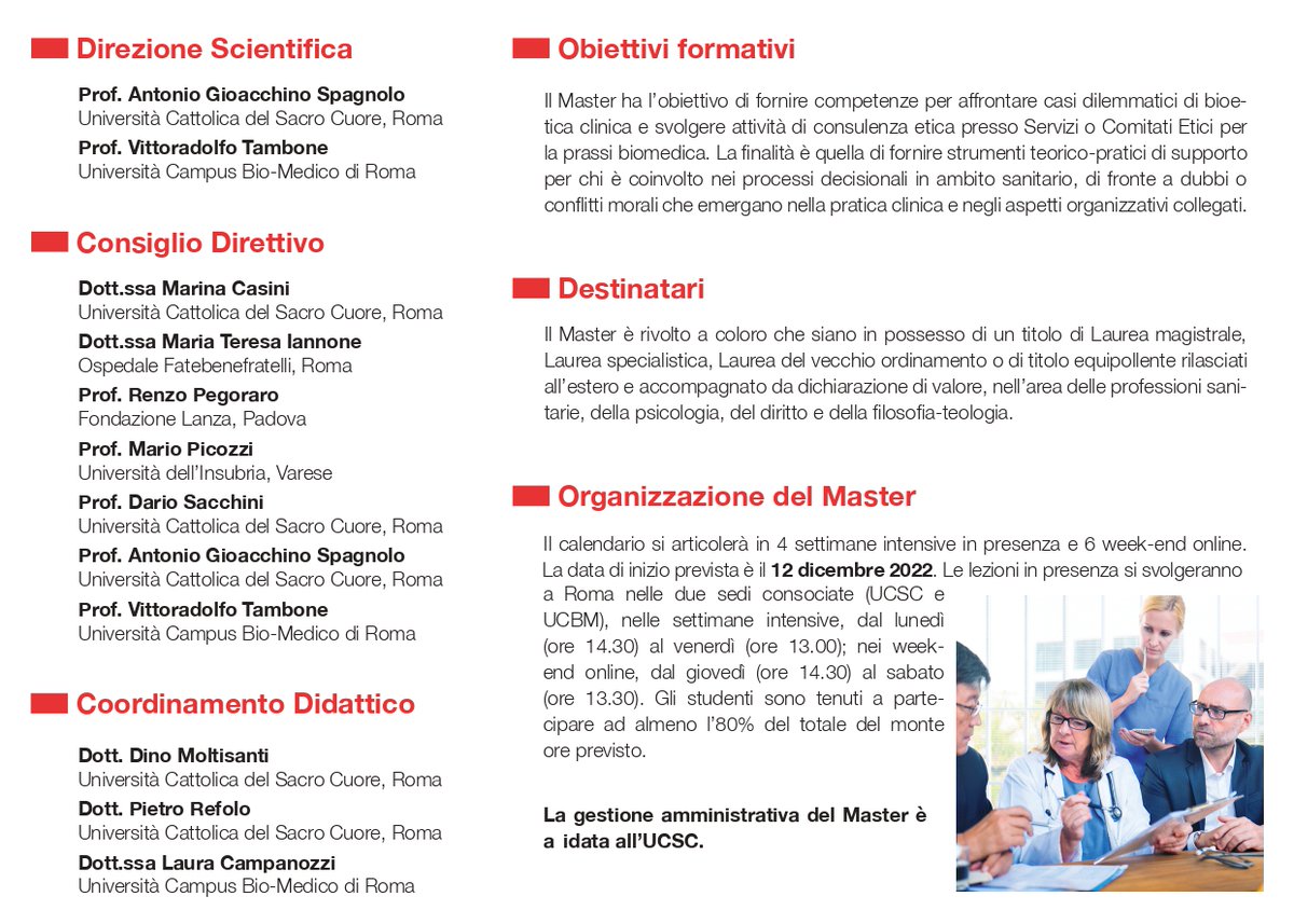 GibceC's tweet photo. Iscrizioni aperte fino al 30 novembre 2022 per il #Master in BIOETICA CLINICA E CONSULENZA ETICA IN AMBITO SANITARIO promosso dall'Università Cattolica del Sacro Cuore e dall'Università Campus Bio-medico https://t.co/2tY3BHOvsk
