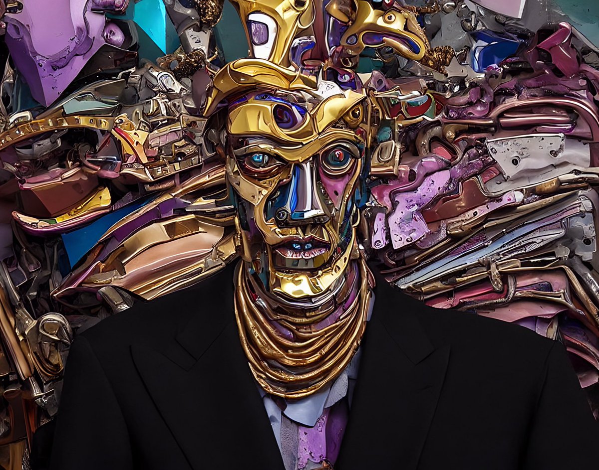 kelbv's tweet photo. a perfect photograph of a diabolical squid human overlord, sculpted from finely smashed reflective ceramic and gold polymer sheen, robotic and malicious.

#stablediffusion #aiart #ai #portrait #digitalart #digital #squid #kelbv #Feuchtigkeitsableitung https://t.co/pCNb8nxjQj