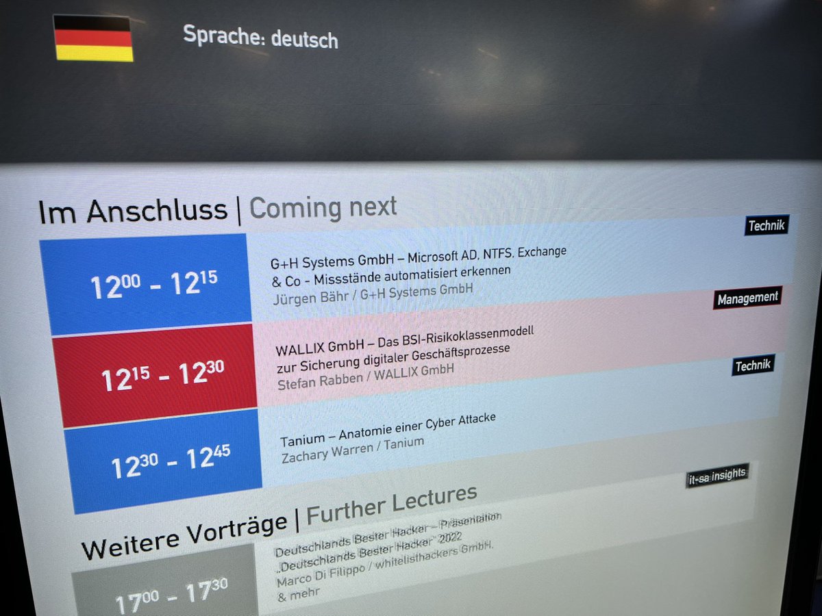 GuhSystems's tweet photo. Gleich Vortrag zum Thema Rollenbildung auf der @itsa_ITSecurity im Forum Halle 6. https://t.co/IDi9Cku2Zw