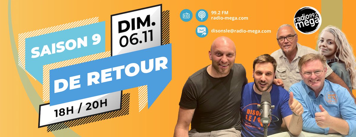 😍 Vous nous aviez sincèrement manqué ! 🤩 Toute l'équipe est heureuse de vous retrouver dès le dim. 06/11 dès 18h pour une nouvelle saison de folie ! 📻
⏳ Très bientôt... retrouvez les noms de nos 1ers invités ici !

#radio #politique #drôme #valence #romans #crest #montélimar