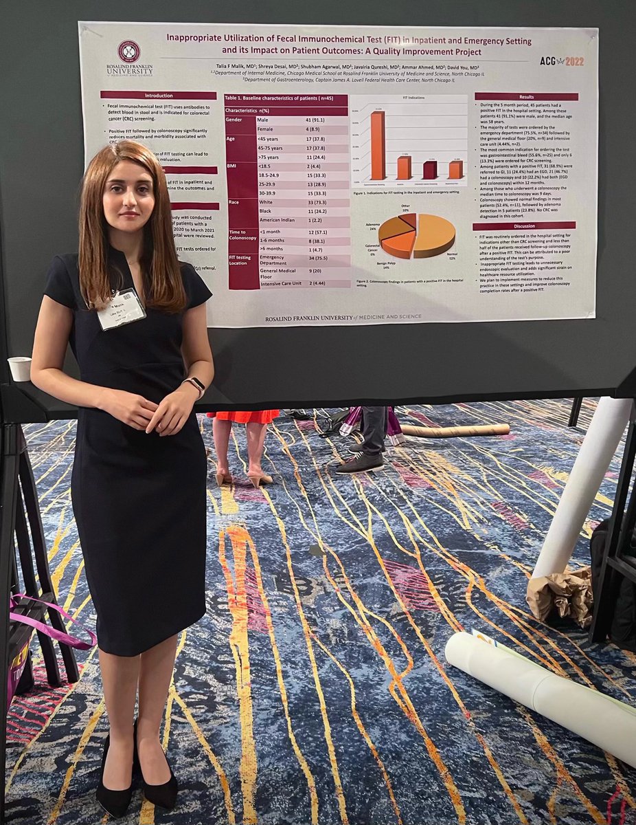Happy to have shared our research at #ACG2022. Thank you to everyone who stopped by to discuss our study and for providing invaluable feedback!  

@AmCollegeGastro @ChicagoMedEdu 
#GITwitter