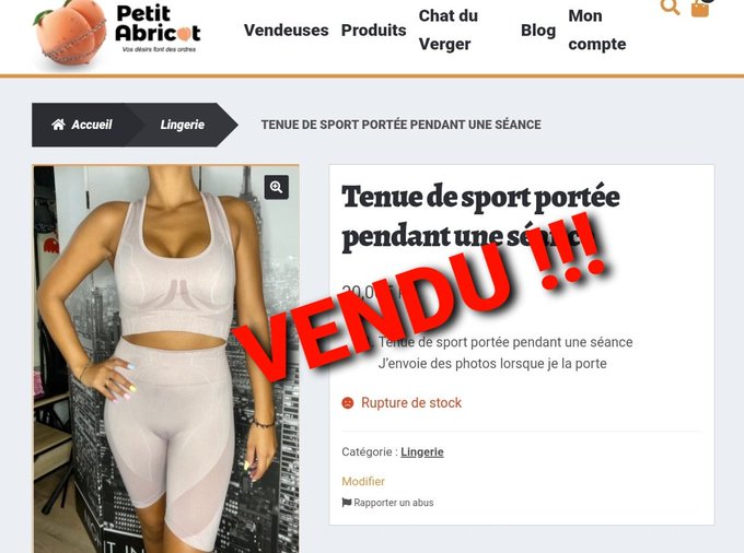 La tenue de sport de @lylou_glams_  VENDU sur https://t.co/d4GXfpn0lV !  Lien direct vers sa boutique<a class="tags" target="_blank" title="On Twitter" href="/?out=eyJ0eXAiOiJKV1QiLCJhbGciOiJIUzUxMiJ9.eyJpYXQiOjE3MjIyNDk5NDAsImlzcyI6InR3cG9ybnN0YXJzLmNvbSIsIm5iZiI6MTcyMjI0OTk0MCwiZXhwIjoxNzUzNzg1OTQwLCJyZWRpcmVjdF91cmwiOiJodHRwczovL3R3aXR0ZXIuY29tL2x5bG91X2dsYW1zXyJ9.-X0LKdYYJPjvVeiWEkXoR55_TdNw38X8kjBIcE04d02jkRZTPjnDf1rfzdRq8GULqGA6mW8X-3NFvJZqGloYDg">@lylou_glams_</a><a href="/tag/brunette"class="tags"><span>#brunette</span></a><a href="/tag/videooftheday"class="tags"><span>#videooftheday</span></a><a href="/tag/fetichiste"class="tags"><span>#fetichiste</span></a><a href="/tag/swame"class="tags"><span>#swame</span></a><a href="/tag/petitabricot"class="tags"><span>#petitabricot</span></a>