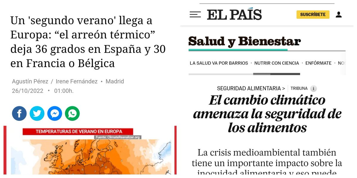 El cambio climático es una realidad y ya está afectando a la disponibilidad de muchos alimentos y amenazando su inocuidad.
elpais.com/salud-y-bienes…