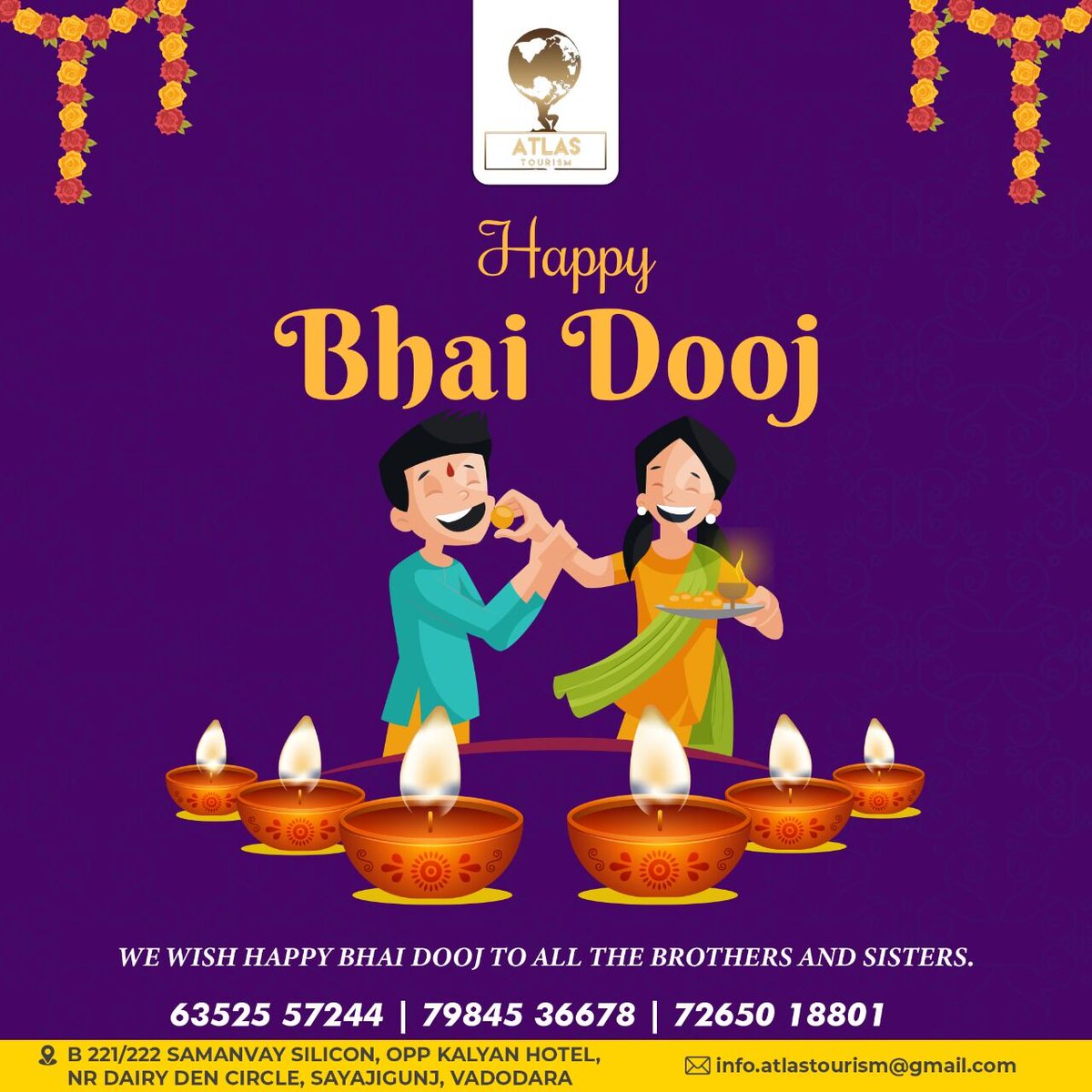 Surprise your sisters with tickets to somewhere on the auspicious occasion of Bhai Dooj.

#atlastourism #tourism #auspiciousday #holyfestival #brothersister #bhaibehen #blessingsfromsister #sacredbond  #bhaiyadooj💞  #siblings #brothersisterlove