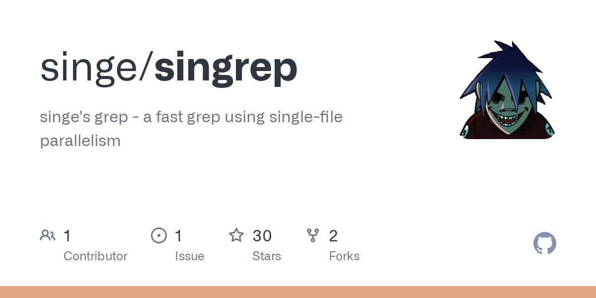 singe's grep - a fast grep using single-file parallelism github.com/singe/singrep #Pentesting #CyberSecurity #Infosec