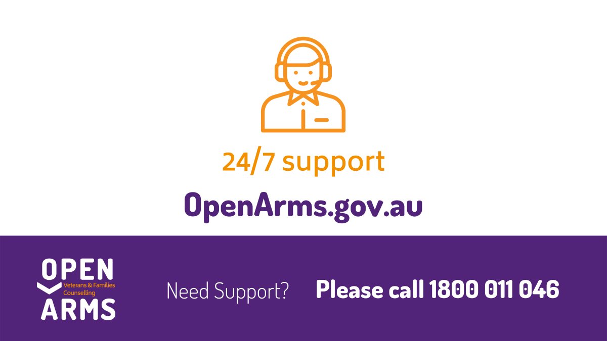 OpenArmsSupport's tweet photo. If you need to talk, we’re here to listen.

We’re here 24 hours a day, 7 days a week, to support current or former-serving ADF personnel and their immediate family members.

☎️ 1800 011 046 
#OpenArmsSupport https://t.co/b3IRpfwNCO