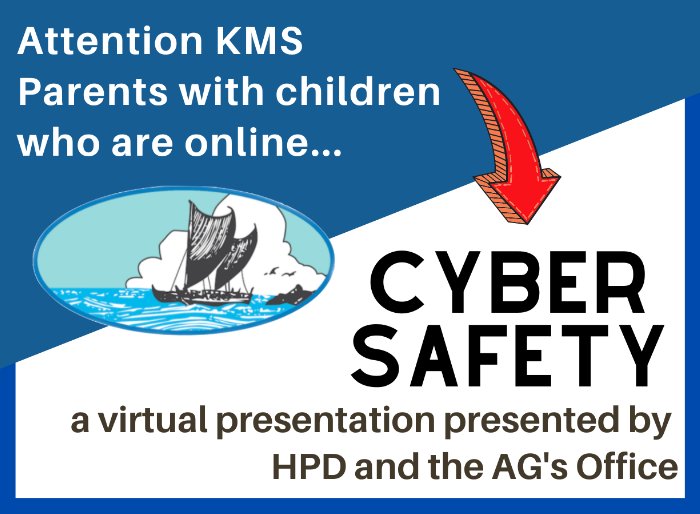 Kaimukimiddle's tweet photo. Don't miss our CYBER SAFETY parent presentation on Wednesday evening, 10/26/22 . Click for deets: https://t.co/tda9eLbKcU https://t.co/EtgEzHKxi6