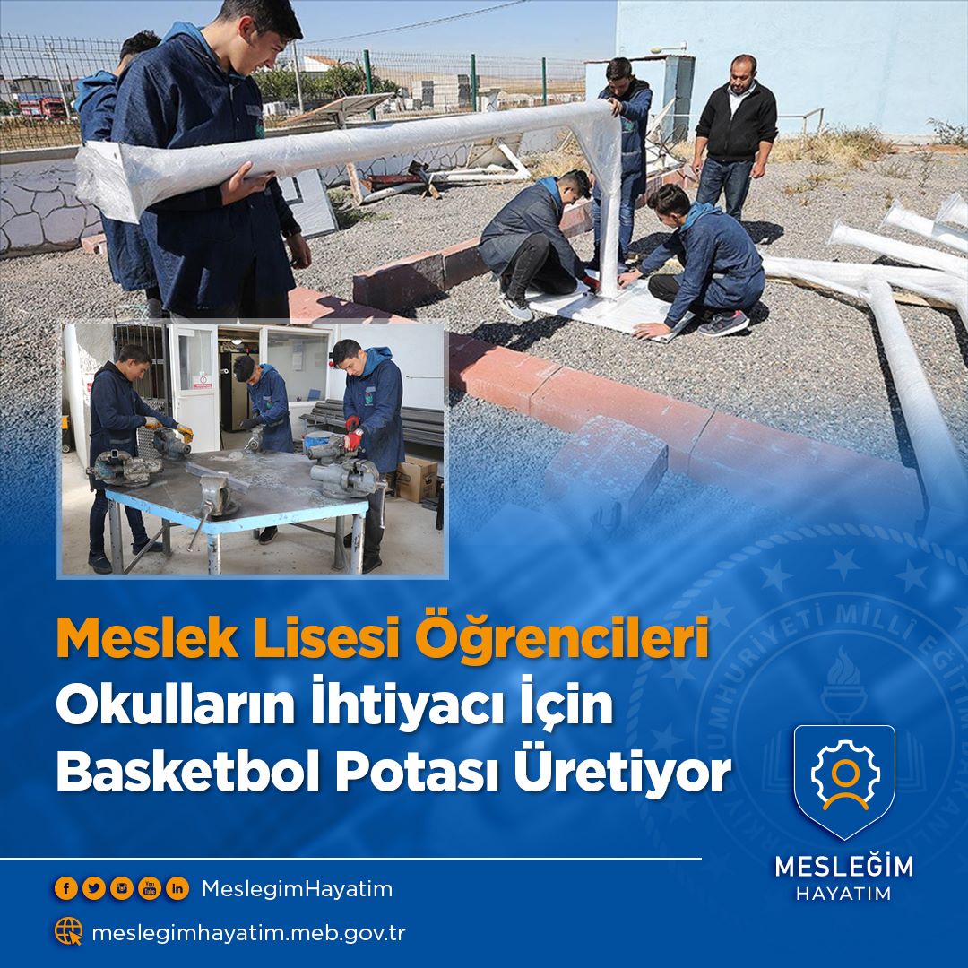 #MesleğimHayatım | 📰

Nevşehir'in Acıgöl ilçesindeki 15 Temmuz Mesleki ve Teknik Anadolu Lisesi Metal Bölümü öğrencileri, il genelindeki okulların basketbol potası ihtiyacı için üretim yapıyor.

👉🏻meb.ai/wzsYCV