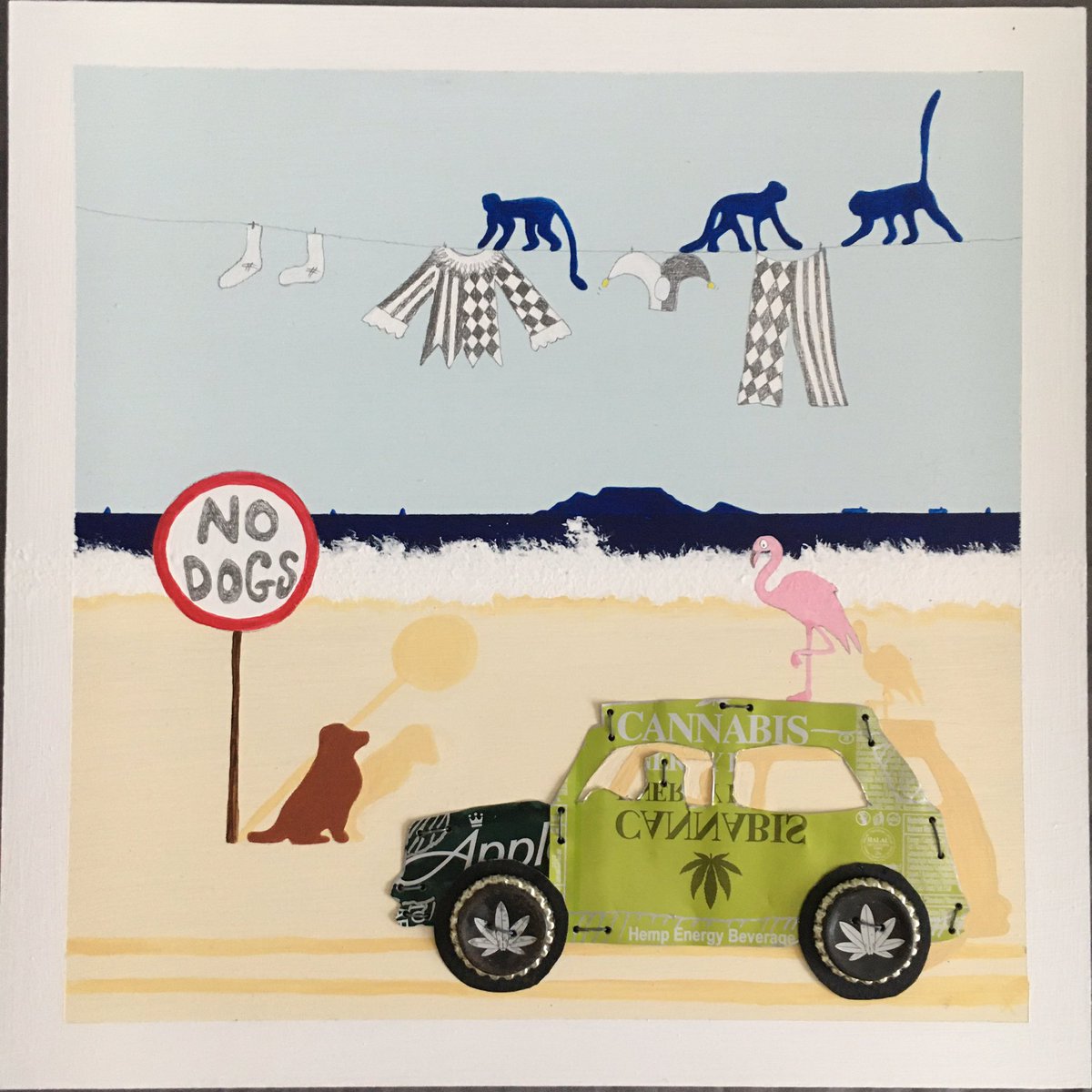 SamCrossArt1's tweet photo. Title - “flying circus” 🎪 
          - mixed media
          - 34cm X 34cm
#southafricanartist #recycle #upcycle #art #interiordecorate #gallery #durban #mixedmedia #funkyart #paint https://t.co/LMvQZfNU4t