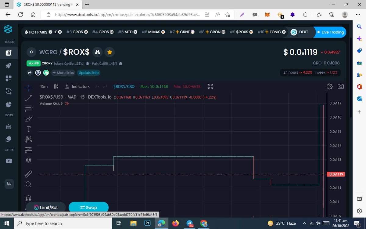 We are happy to share that $ROX$ is trending on dextools.io

#croxy #ROX #CronosChain