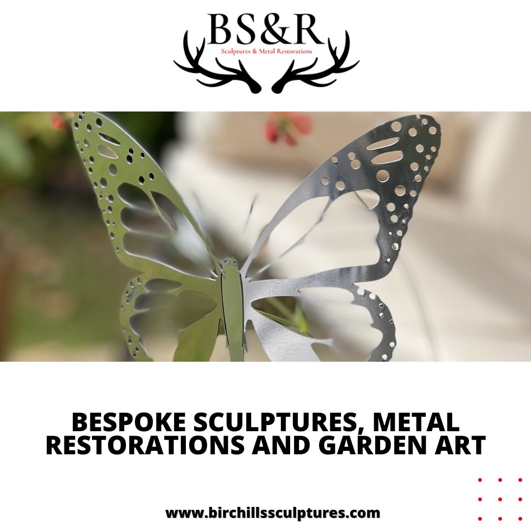 BSandR_'s tweet photo. AVAILABLE NOW !!!!

Designed to sit perfectly in your border is this majestic butterfly on a pole. The butterfly is engineered from 304 aircraft-grade, corrosion-free Polished Stainless Steel 

https://t.co/mOtXrJ4i27 
#garden #art #design #buynow #gardenart https://t.co/lmrVLtxoTp