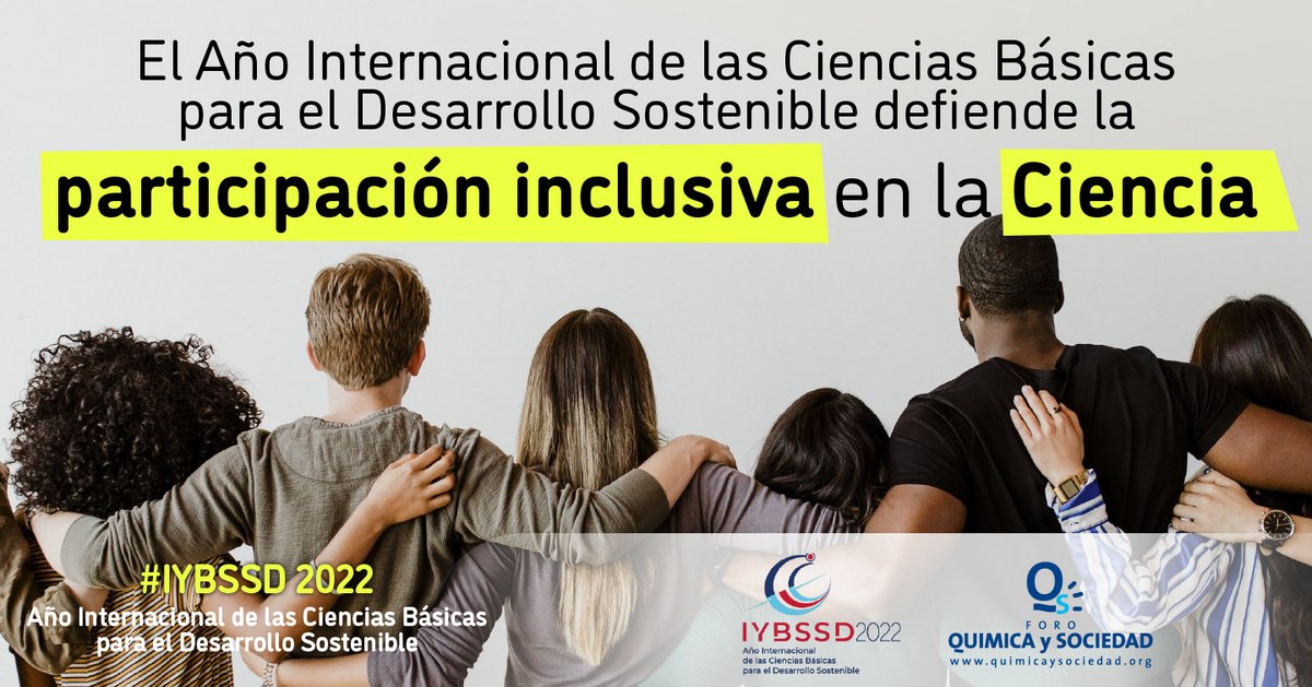 Feique_ES's tweet photo. Para el desarrollo de las #CienciasBásicas hace falta la participación de todas las personas sin importar su origen, su posición social o su género. Porque la #Ciencia es inclusiva y el #FuturoSostenible lo conseguiremos juntos #IYBSSD22
#LaQuímicaNosUne #SmartChemistry https://t.co/49XhmDPJ9J