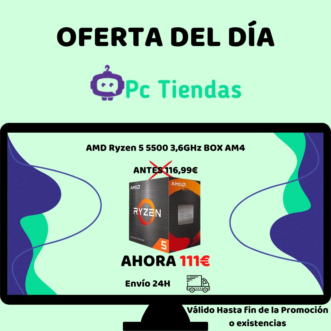 pc_tiendas's tweet photo. ¡Juega y Crea todo en uno! Con 6 Núcleos y 12 Hilos éste procesador es muy interesante si quieres un Pc Gaming modesto
Ahora: 111€✅
Antes: 116,99€❌

Link👉https://t.co/vOkVtRw3mx

#Chollo #chollos #OfertaDelDía #ofertas #GamingSetup #Gamer #chollazo #AMD #AMDRyzen #Ryzen5 https://t.co/Ery9H19Kg1