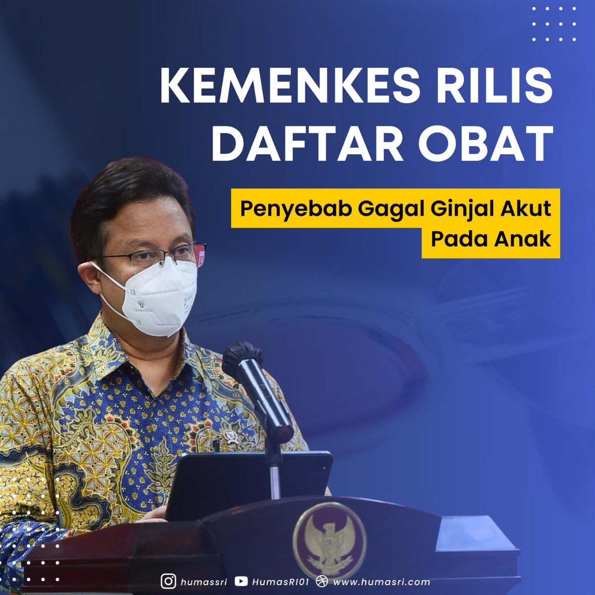 HumassRI's tweet photo. Kemenkes RI merilis daftar obat yang diminum anak gagal ginjal akut
Selengkapnya klik link berikut :
https://t.co/Tp1sFH5s7D
#ObatSirup #Kemenkes #Sakit #Anak #humassri https://t.co/DBCeywRpsX