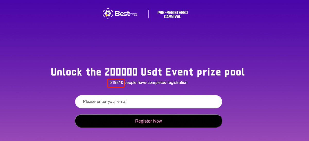 📢 :
We're pleased to announce that over 500,000 players have joined #TheBestMysteryBox

#NFTCommunity  #Crypto