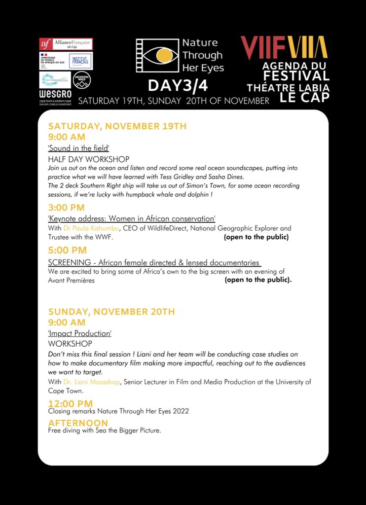 hereyesnature's tweet photo. Releasing the festival programme ! This is what the 4 days will look like, Nov 17-20th #naturethroughhereyes https://t.co/Uu55IBQlPB