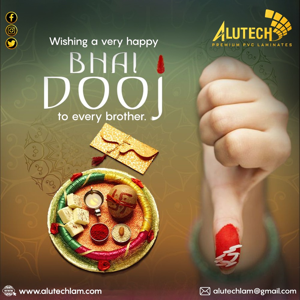 Happy Bhai Dhooj
"May this Bhai Dooj bring immense happiness and success in your life."
*
**
***
FOR MORE INFO VISIT US AT : alutechlam.com OR DROP YOUR QUERY AT: alutechlam@gmail.com 
#alutech  #bhaidooj #happybhaidooj #bhaidoojspecial #bhaidoojgift #bhaidoojgifts