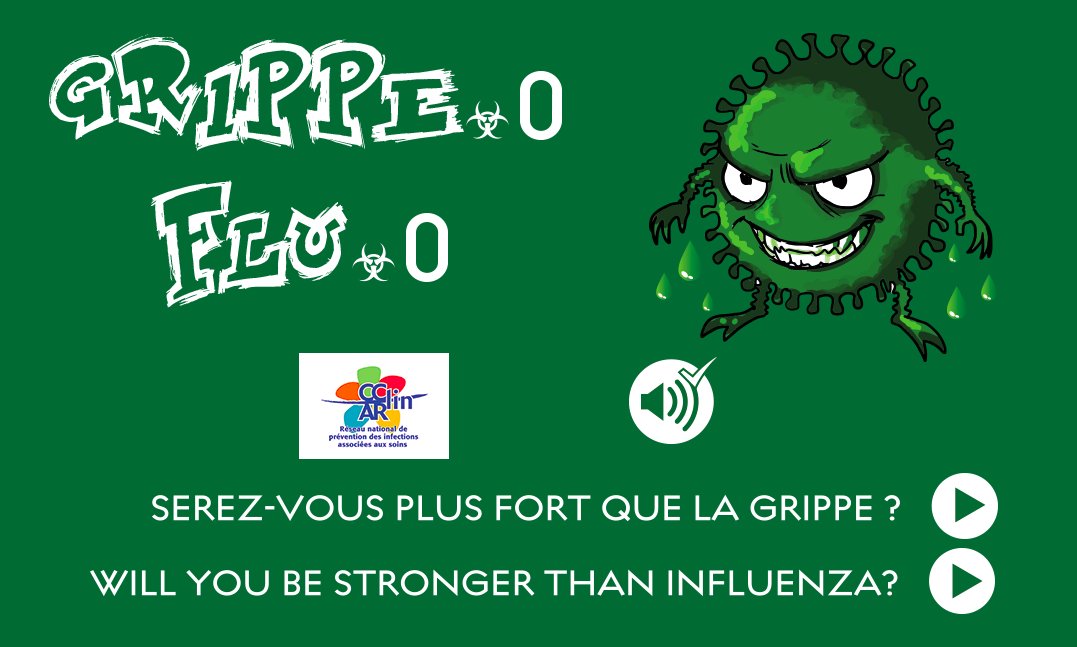 La #grippe saisonnière touche des millions de personnes tous les ans.😷 La campagne de vaccination est lancée. C'est le moment idéal pour jouer au #seriousgame Grippe.0 afin d'évaluer vos connaissances sur le sujet👾bit.ly/3TcPwg0 Serez-vous plus fort que la grippe ?😈