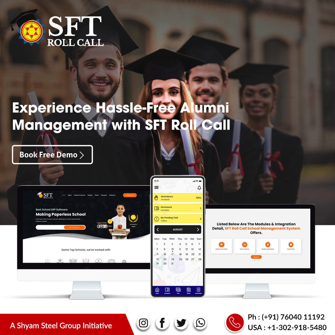 shyamfuturetech's tweet image. With SFT Roll Call, you can build up an engaging network with #alumni and enhance the fund-raising process from the alumni students. Easily integrate the school #ERP with a reliable payment gateway that empowers the alumni to do seamless online transactions
#AlumniManagement