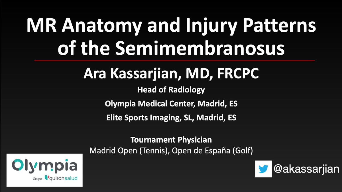 Join us in person or online tomorrow at #ISS2022 in beautiful #Barcelona as we look at lower limb muscle injuries including the semimembranosus. Complex anatomy. Unique injury patterns. Pitfalls in dx. 
<a href="/MskSerme/">SERME</a> <a href="/Olympia_GrupoQS/">Olympia-Grupo Quirónsalud</a> #MSKrad #MSKMRI #SportsMedicine ¡¡Vamos!! 🇪🇸