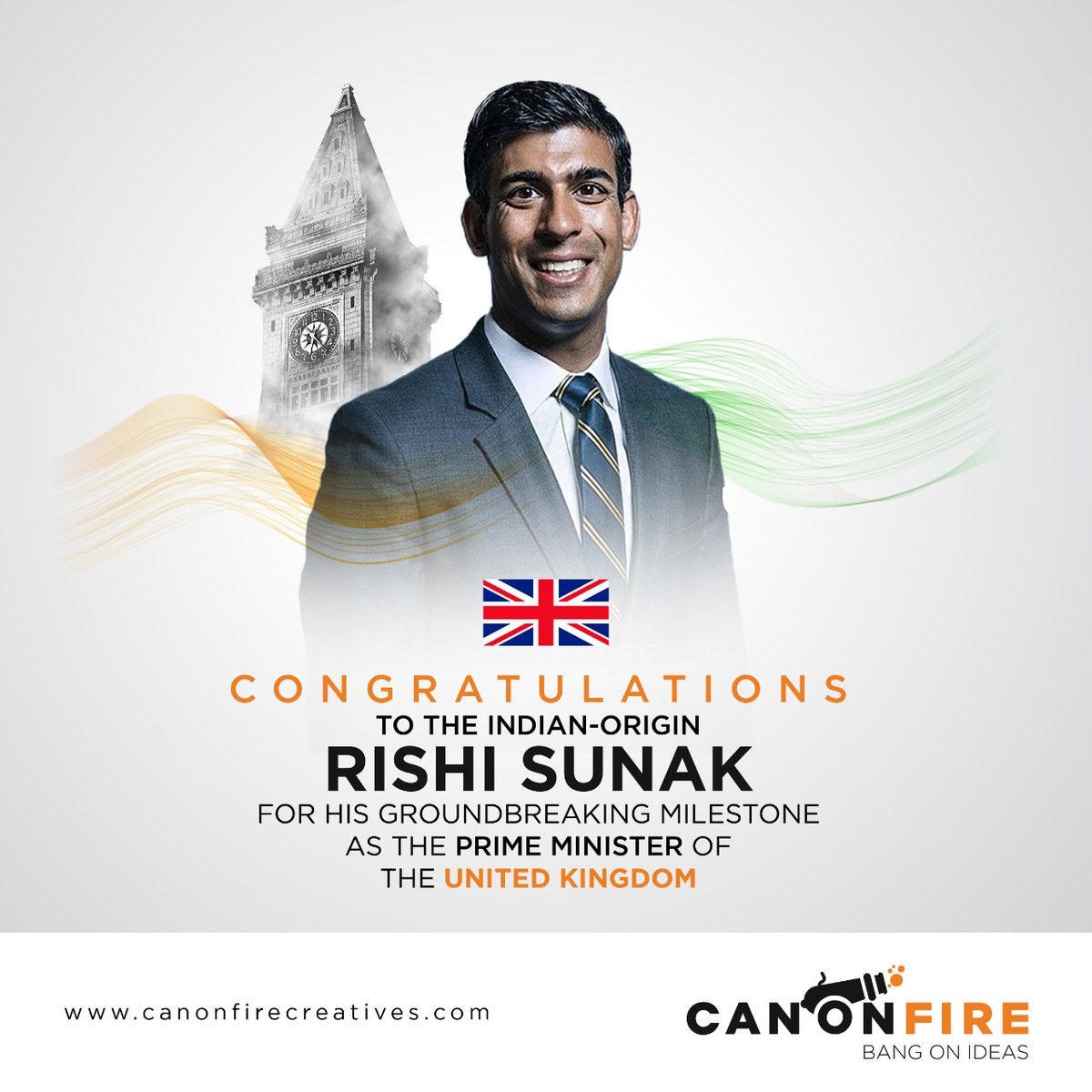 CanonfireAds's tweet photo. Warmest congratulations to the Indian-Origin, @RishiSunak, as the Prime Minister of the United Kingdom! 🇬🇧🇮🇳

#Congratulations #RishiSunak #RishiSunakPM #UnitedKingdom #PrimeMinister #UKPolitics #indianorigin #prideofindia #advertising #creativeagency #Bhubaneswar @CanonfireAds https://t.co/ARsOQAYDmy