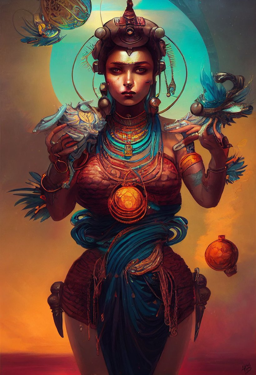 eoly23's tweet photo. Midjourney is pretty excellent for sci-fi illustration. I finally get to indulge in Zelazny’s God of Light with visuals. https://t.co/xSwohM8aVn