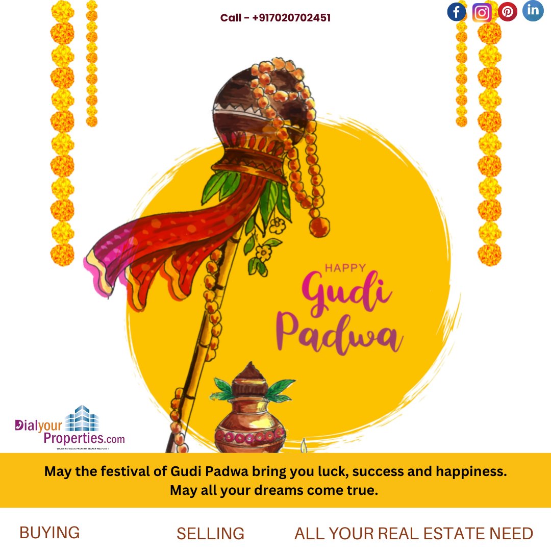 DialProperties's tweet photo. 👉May the festival of Gudi Padwa bring you luck, success and happiness. May all your dreams come true. Best wishes to you and your family. 
𝐇𝐚𝐩𝐩𝐲 𝐆𝐮𝐝𝐢 𝐏𝐚𝐝𝐰𝐚!

𝐅𝐨𝐫 𝐌𝐨𝐫𝐞 𝐈𝐧𝐟𝐨𝐫𝐦𝐚𝐭𝐢𝐨𝐧
Call - +917020702451

#gudipadwa #gudipadwaspecial #ugadi #festival https://t.co/fDGVANAP5h
