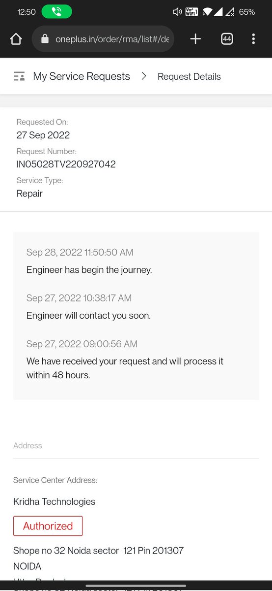 shubhamkshrivas's tweet photo. IN05028TV220927042 repair service request initiated on 27 September but still this is not closed.. Pathetic customer service.. 

@PeteLau @OnePlus_Support @oneplus @OnePlus_IN @oppo @OPPOIndia
#OnePlus #oxygen #oneplustv https://t.co/LwqQsqwQXj