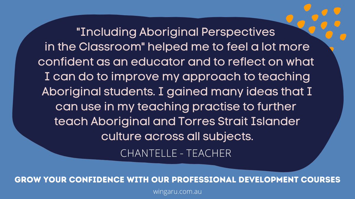 Build your knowledge at your pace with our online #ProfessionalDevelopment courses. Our courses are designed and delivered by #Aboriginal educators and meet the Australian Professional Standards for Teachers.

Visit wingaru.com.au/wingaru-teach.… to learn more about our courses.