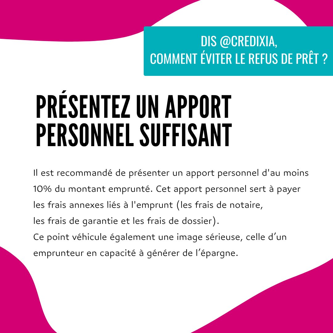 CREDIXIA's tweet photo. 1 jour = 1 astuce 🔥

Deuxième astuce : Présenter un apport personnel suffisant 😉

Les financements à 100% voir 110% ne sont plus possibles comme avant. À présent, tout candidat à l’emprunt doit prouver sa capacité à épargner pour rassurer les banques. ☝️

#immobilier #banque https://t.co/kXZpcRaKs8