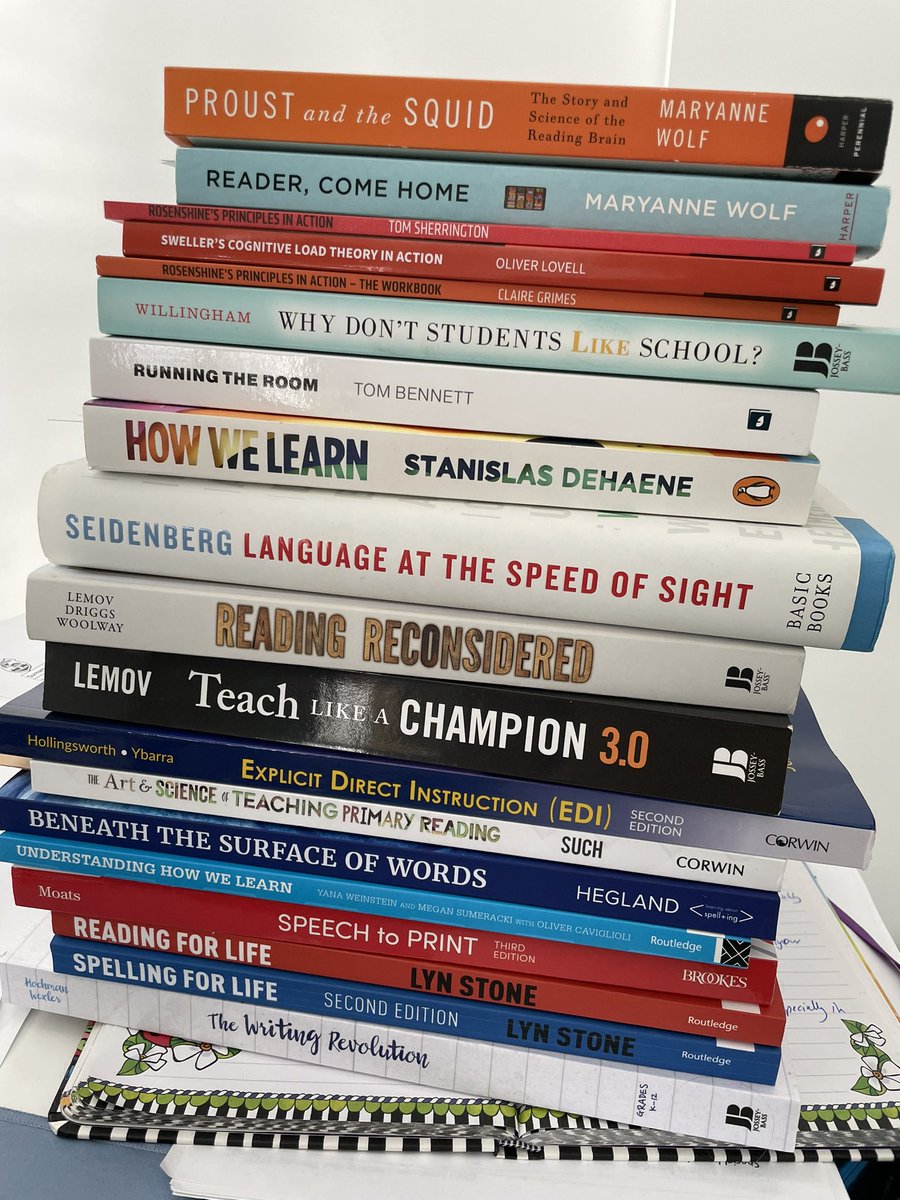 My book stash… what am I missing that you can recommend? I have Bringing Words to Life and Questioning the Author already on the Wishlist! #scienceofreading #scienceoflearning #TeacherLife