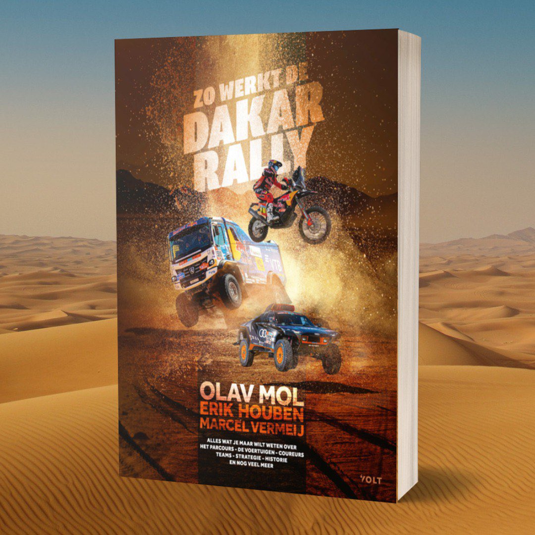 ‘Zo werkt de Dakar Rally’ is vanaf 3 november verkrijgbaar in de (online) boekhandel.
Als het Formule 1 en MotoGP-seizoen erop zitten maken racefans zich op voor een van de grootste sportevenementen van het jaar: de Dakar Rally. <a href="/Olav_Mol/">Olav Mol®️</a>