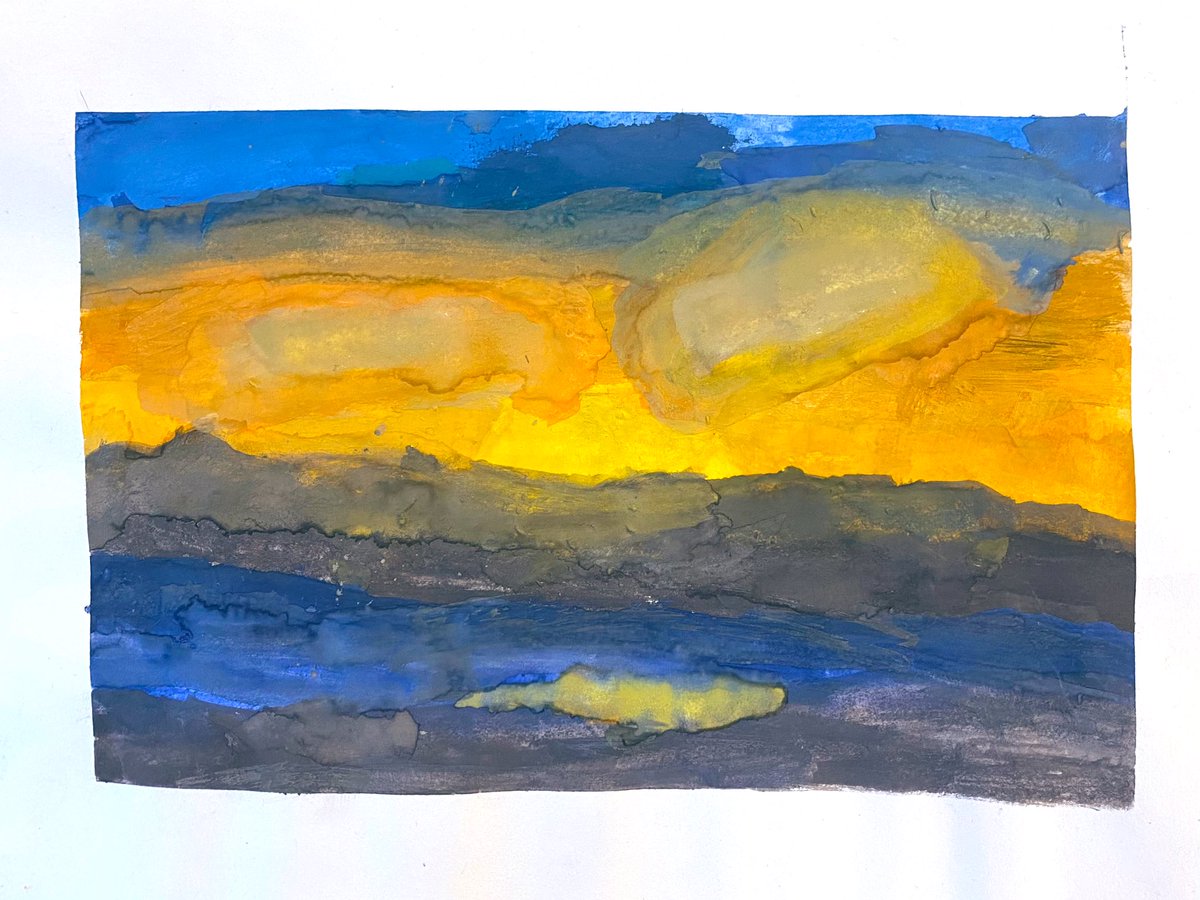 design_ehs's tweet image. Beautiful landscapes by our S1 students in @design_ehs being finished this week. Well done to Heidi, Leo, Daisy and Bonnie. Lovely atmospheric work 😍🤩