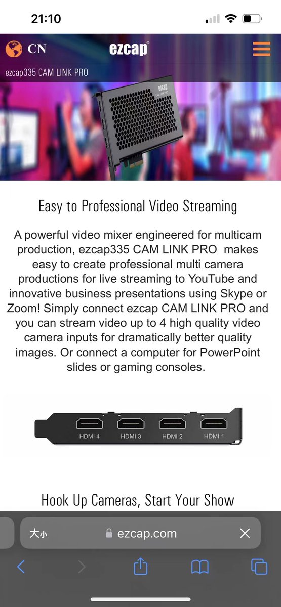 _ForwardVideo's tweet photo. ezcap335 CAM LINK PRO 4 independent HDMI Input and Output PCI-E Video Capture Easy to Professional Video Streaming.
Contact Weeny Xiong:sales04@ezcap.com
#video #streaming #ezcap335 #ezcap https://t.co/M9iHhf3rO6