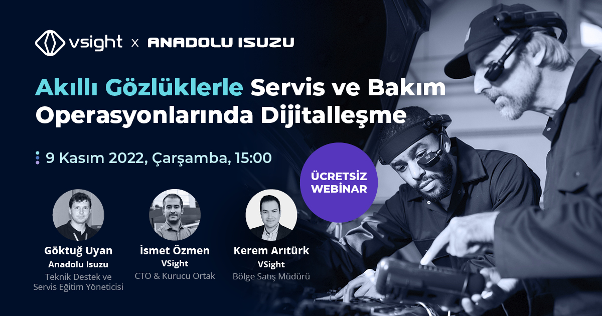 vsightio's tweet photo. 📢 Bu bir webinar duyurusudur! 🤓
Bakım, onarım, kalite, teknik destek/servis veya eğitim biriminde çalışıyorsanız @AnadoluIsuzu ile ortaklaşa düzenlediğimiz bu webinarı kaçırmayın.
👉 https://t.co/rGK0MwIUGH #artırılmışgerçeklik #akıllıgözlük #endüstri40 #vsight https://t.co/XwOChN9FWo