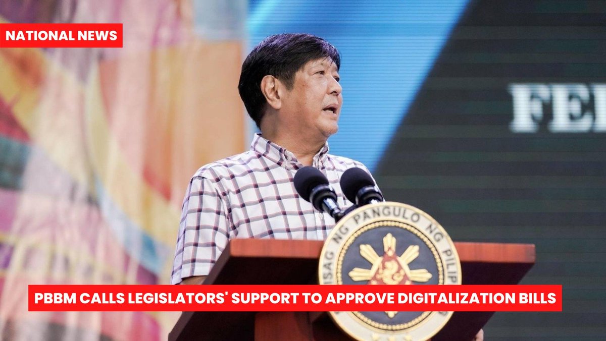 PBBM CALLS LEGISLATORS' SUPPORT TO APPROVE DIGITALIZATION BILLS

read more here: facebook.com/photo?fbid=408…

#23Media #OnlyForTruth #PBBM