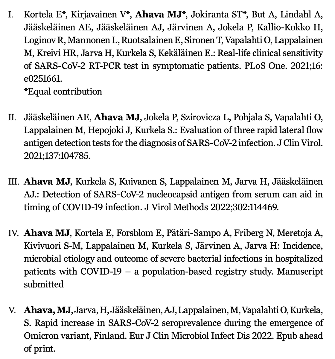 Olli_Vapalahti's tweet photo. Maarit Ahava, MD will defend her Thesis "Clinical microbiology in the time of COVID-19 - Evaluation and application of SARS-CoV-2 laboratory diagnostics" on Friday 28 Oct 22 noon, Haartman-inst. L 1, opponent:
Doc. Eeva Broberg, ECDC
Helda-link: https://t.co/XifEnNc41X
papers: https://t.co/Palgi4l3kR