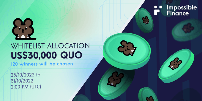SamueRoberts's tweet image. The @QuollFinance Whitelist Allocation Contest is Live! gleam.io/competitions/h… #IF #IDIA #Swap #Launchpad #DeFi #BSC #BinanceSmartChain #QuollFinance